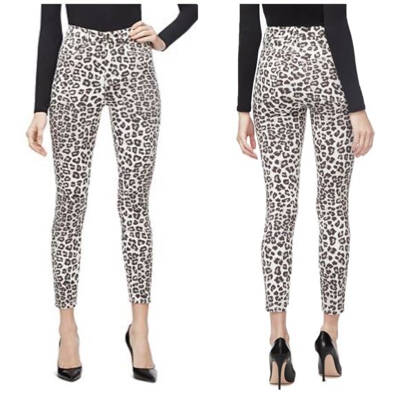 Good American Good Waist CropAnkle Skinny Jeans in Snow Leopard‎ Size 12 / 31 - Picture 1 of 7